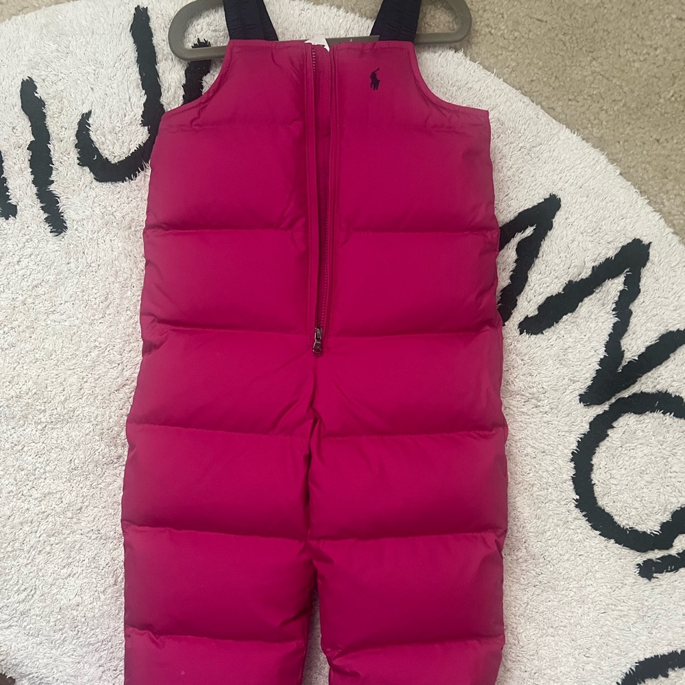 Ralph Lauren Kids Fuchsia Puffer Overalls